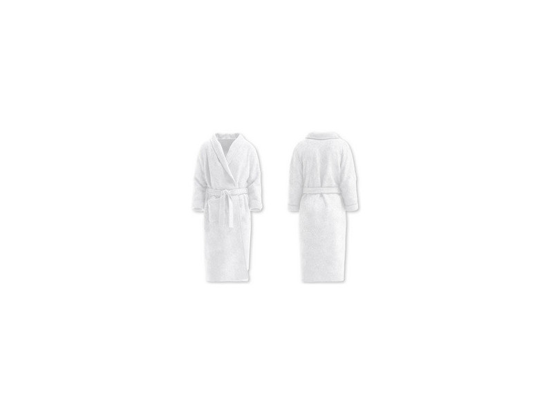 HYGOSTAR Peignoir de bain à col châle, taille M, blanc