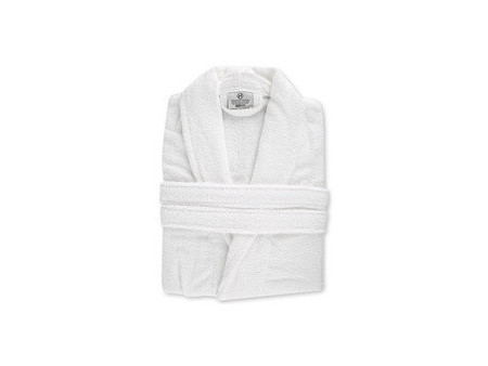 HYGOSTAR Peignoir de bain à col châle, taille M, blanc