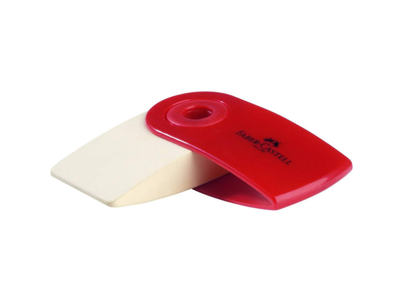 FABER-CASTELL Gomme en plastique 'SLEEVE MINI', rouge / bleu