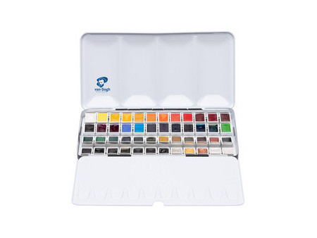 ROYAL TALENS Peinture aquarelle Van Gogh, kit de 48 dans un