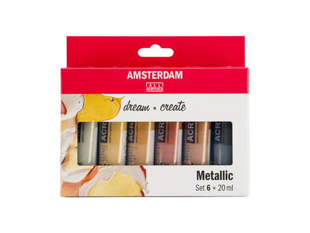 ROYAL TALENS Peinture acrylique AMSTERDAM Metallic, 6x 20 ml