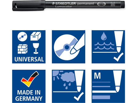 STAEDTLER Lumocolor Marqueur permanent 313S/318F/317M/314B