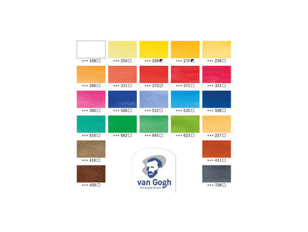 ROYAL TALENS Coffret en bois aquarelle Van Gogh, set de 24