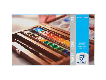 ROYAL TALENS Coffret en bois aquarelle Van Gogh, set de 24