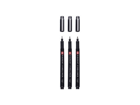 ROYAL TALENS Feutre Pigment Fineliner Fine, set de 3, noir