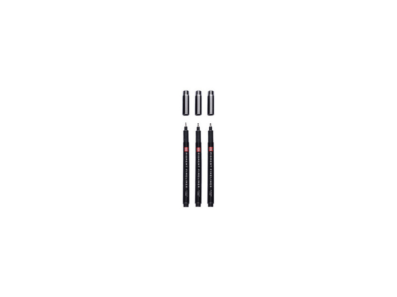 ROYAL TALENS Feutre Pigment Fineliner Medium, set de 3, noir