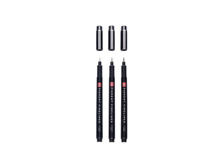 ROYAL TALENS Feutre Pigment Fineliner Medium, set de 3, noir