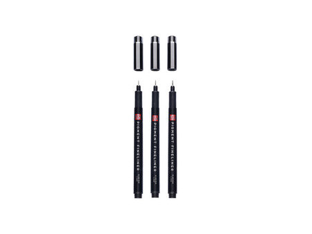 ROYAL TALENS Feutre Pigment Fineliner Medium, set de 3, noir