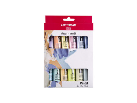 ROYAL TALENS Peinture acrylique AMSTERDAM Pastel, 12 x 20 ml