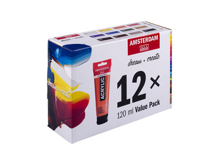ROYAL TALENS Peinture acrylique AMSTERDAM, 12x 120 ml
