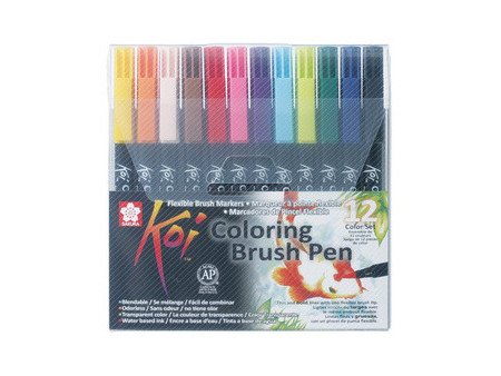 SAKURA Stylo pinceau Koi Coloring Brush, étui de 12