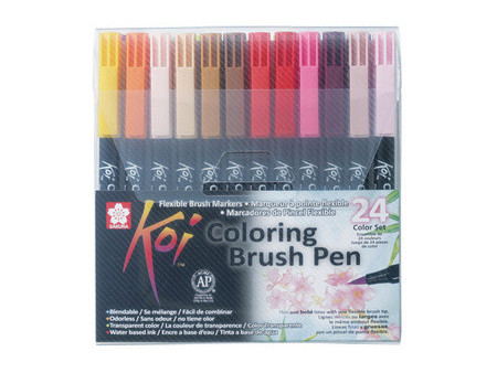 SAKURA Stylo pinceau Koi Coloring Brush, étui de 24