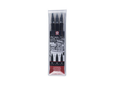 SAKURA Stylo feutre PIGMA PEN, étui de 3, noir