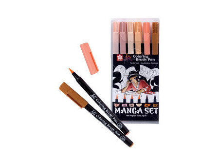 SAKURA Set Manga Koi Coloring Brush, étui de 6
