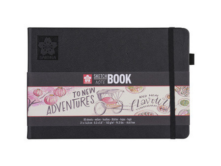 SAKURA Carnet de croquis, 130 x 210 mm, noir/blanc crème
