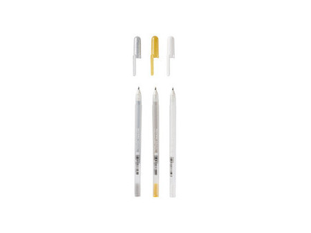 SAKURA Stylo roller encre gel Gelly Roll 'Or-Argent-Blanc'