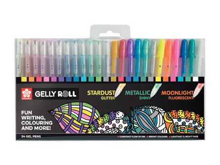 SAKURA Stylo roller à encre gel Gelly Roll Mix, étui de 24