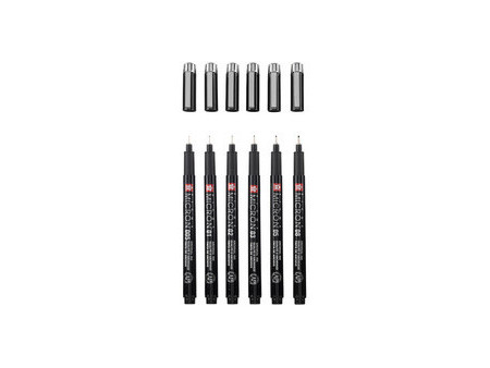 SAKURA Feutre fin Pigma Micron, set de 6 + étui GRATUIT