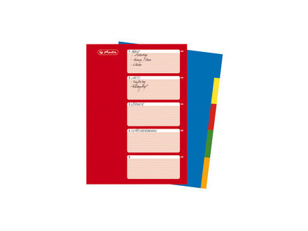 herlitz Intercalaires en plastique, uni, A4, 10 touches