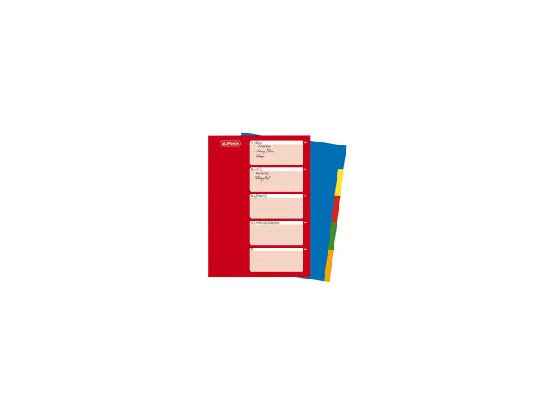 herlitz Intercalaires en plastique, uni, A4, 10 touches