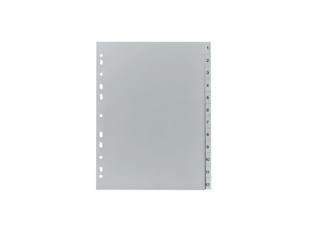 herlitz Intercalaires en plastique, chiffres, A4, 12 touches