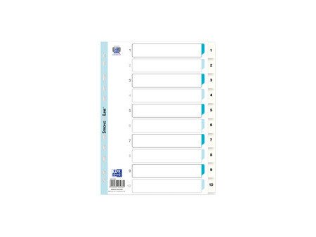 Oxford Intercalaires en plastique, chiffres, A4, 5 touches