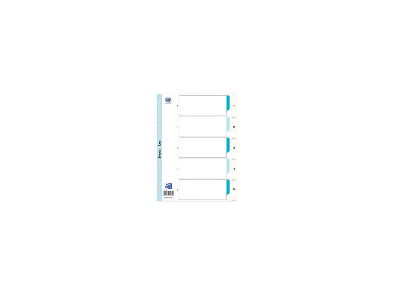 Oxford Intercalaires en plastique, chiffes, A4, 10 touches