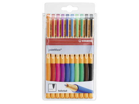 STABILO Stylo à encre gel pointVisco, étui plastique de 10