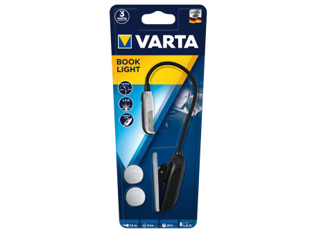 VARTA Lampe de lecture 'LED Book Light', 2 x pile-bouton