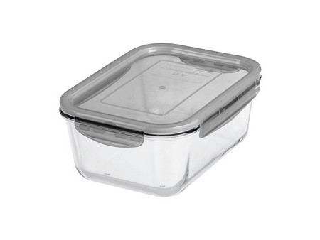 GastroMax Boîte de conservation en verre, 1,6 litre, gris