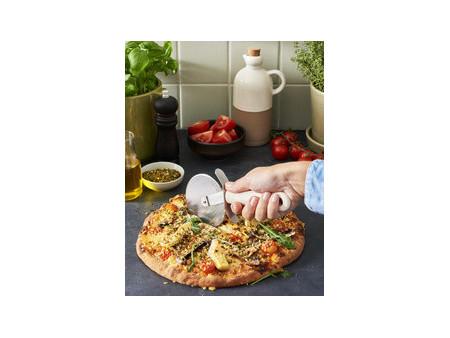 GastroMax Roulette à pizza BIO, longueur: 220 mm, inox/crème