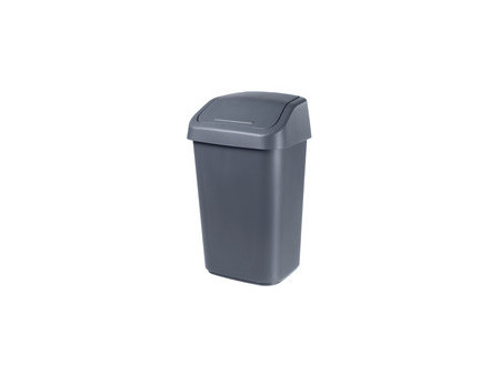 orthex Poubelle à couvercle basculant, 10 litres, gris foncé