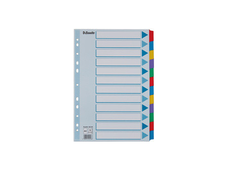 Esselte Intercalaires en carton, uni,A4,6 pièces,multicolore