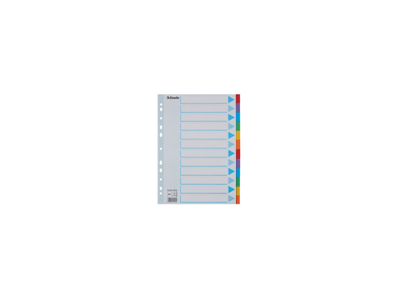Esselte Intercalaires en carton, uni, A4, 6 touches