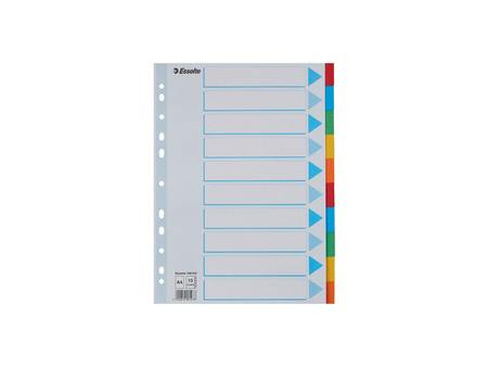 Esselte Intercalaires en carton, uni, A4, 6 touches