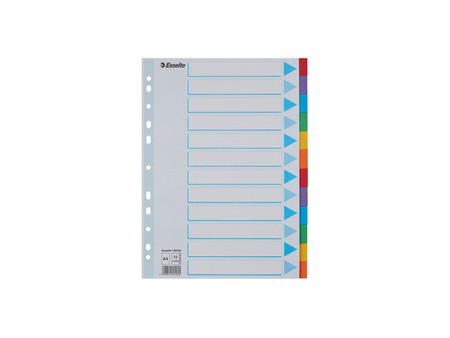 Esselte Intercalaires en carton, uni, A4, 12 touches