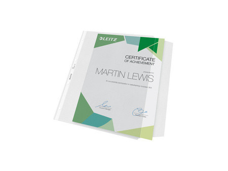 LEITZ Pochette perforée avec rabat, A4, PP, 0,12 mm