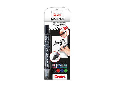 Pentel Marqueur pour tableau blanc Maxiflo Flex-Feel, kit