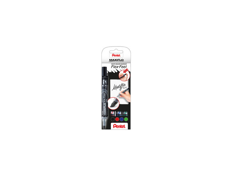 Pentel Marqueur pour tableau blanc Maxiflo Flex-Feel, kit