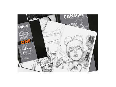 CANSON Carnet de dessin ARTBOOK ONE, 216 x 279 mm, noir