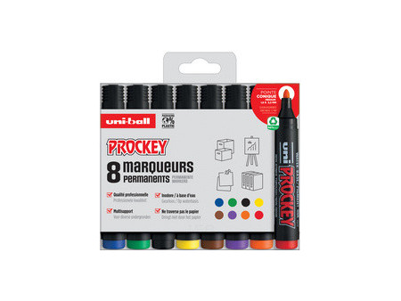 uni-ball Marqueur permanent PROCKEY PM122/8 PF, set de 8