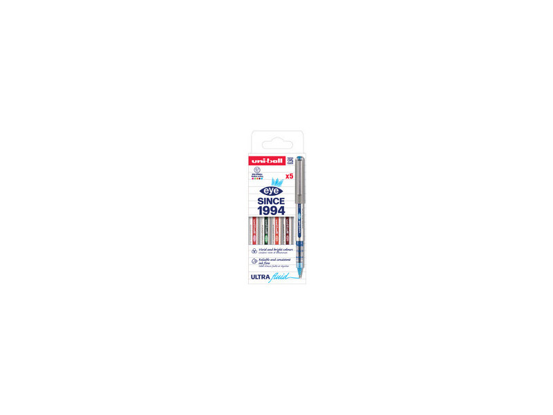 uni-ball Stylo roller eye fine UB157E PF, étui de 5, assorti