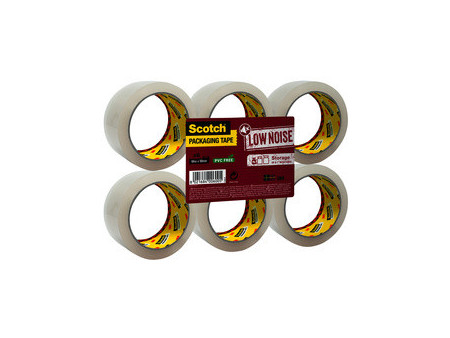 3M Scotch Ruban adhésif d'emballage LOW NOISE, 50 mm x 66 m