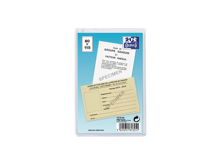 Oxford Etui de protection simple, PVC, 0,20 mm, 83 x 120 mm
