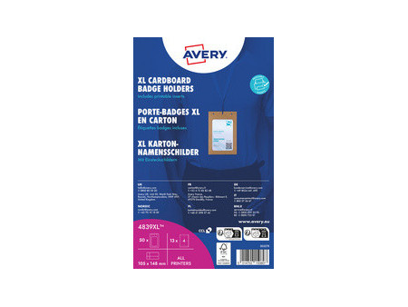AVERY Pochette badge XL, en carton, 105 x 148 mm