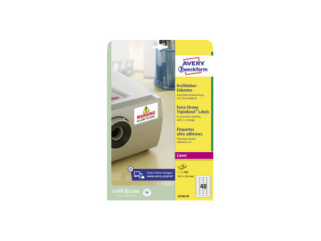 AVERY Zweckform Etiquette, ultra adhésif, 45,7 x 25,4 mm