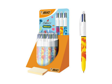 BIC Stylo à bille rétractable 4Colours Velours, présentoir