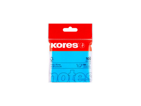 Kores Note adhésive 'NEON', 75 x 75mm, uni, jaune fluo