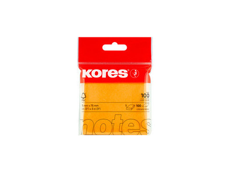 Kores Note adhésive 'NEON', 75 x 75 mm, uni, bleu fluo