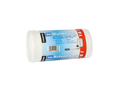 STARPAK Sac poubelle LDPE, 5 litres, blanc
